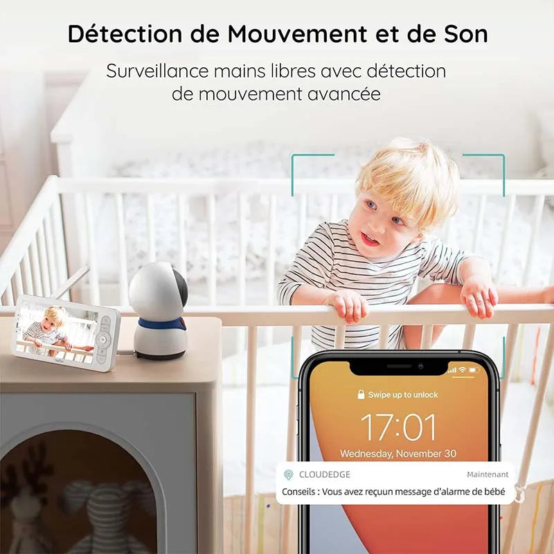 BOIFUN 1080P PTZ Baby Monitor With Motion Tracking